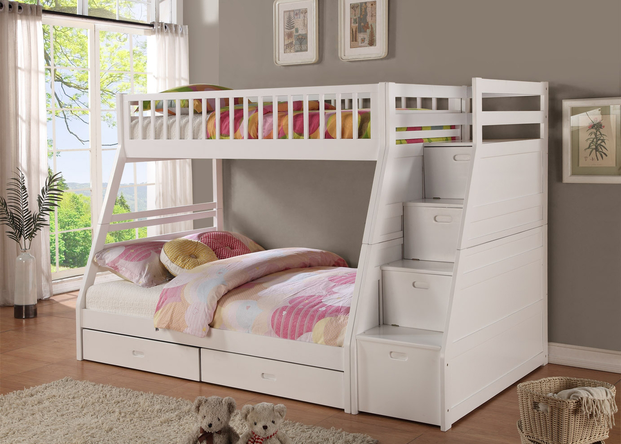 Layla Merlot Bunk Bed With Stairs And Trundle Atelier Yuwaciaojp