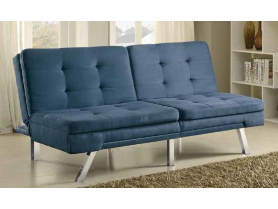 blue microfiber futon sofa bed