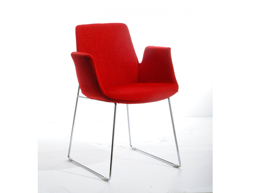 red fabric dining room chairs