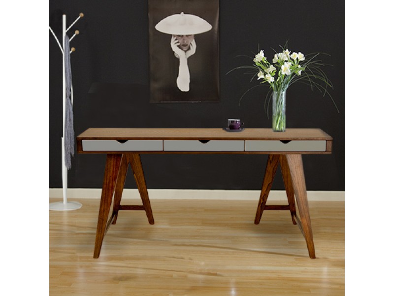 Daniel Writing Desk In Dark Walnut And Gray Shop For Affordable