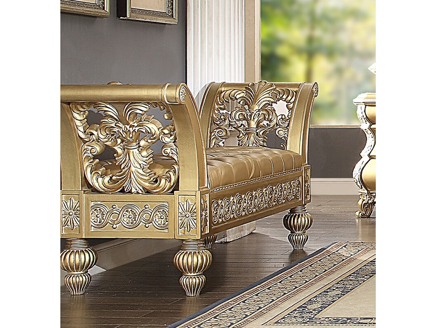 Decorative Gold Bench For Bedroom
