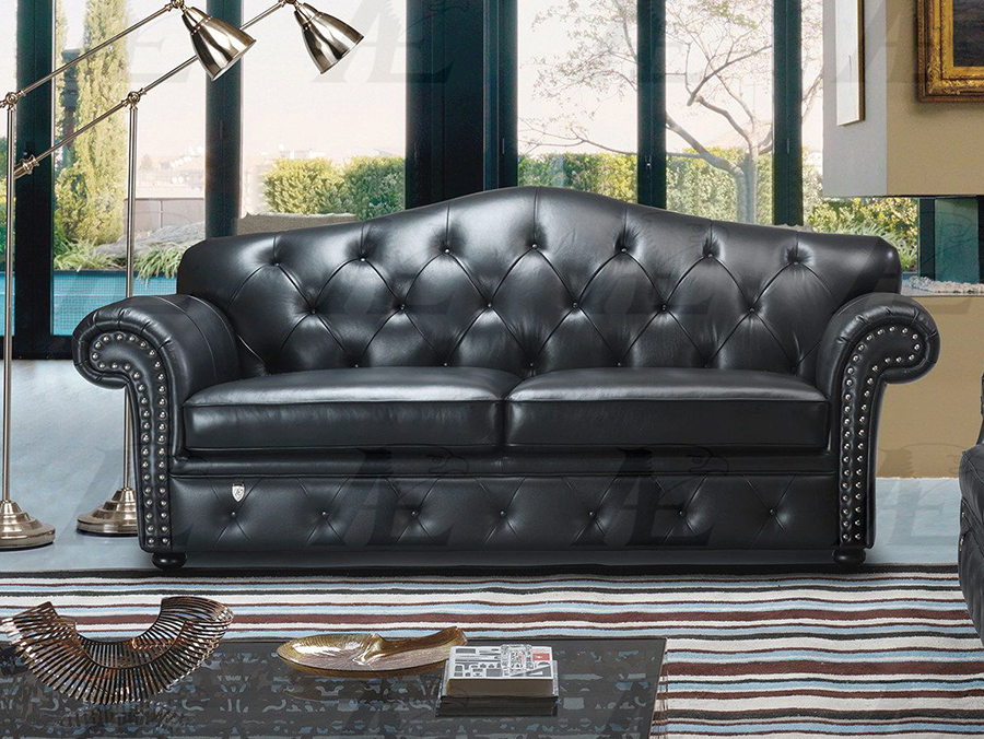 black italian leather corner sofa