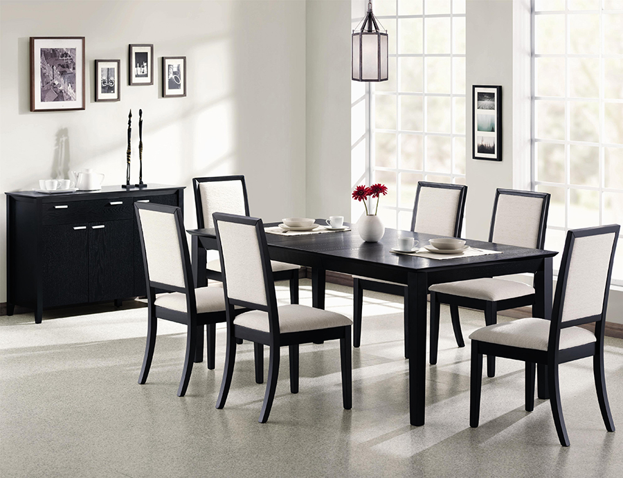 Black Dining Room Table With Leaf