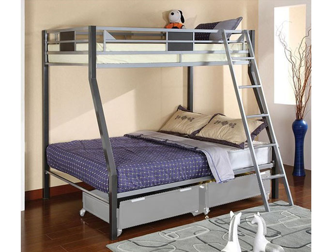 modern bunk bed with trundle