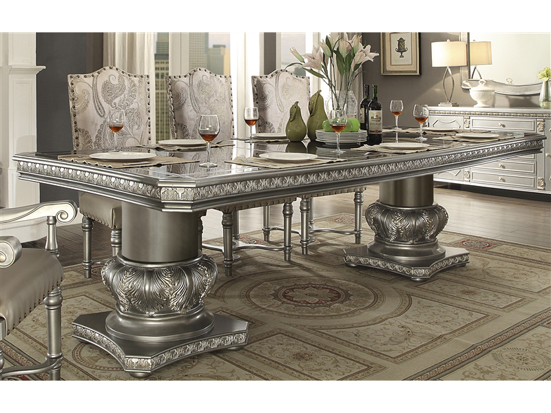 silver dining room console table