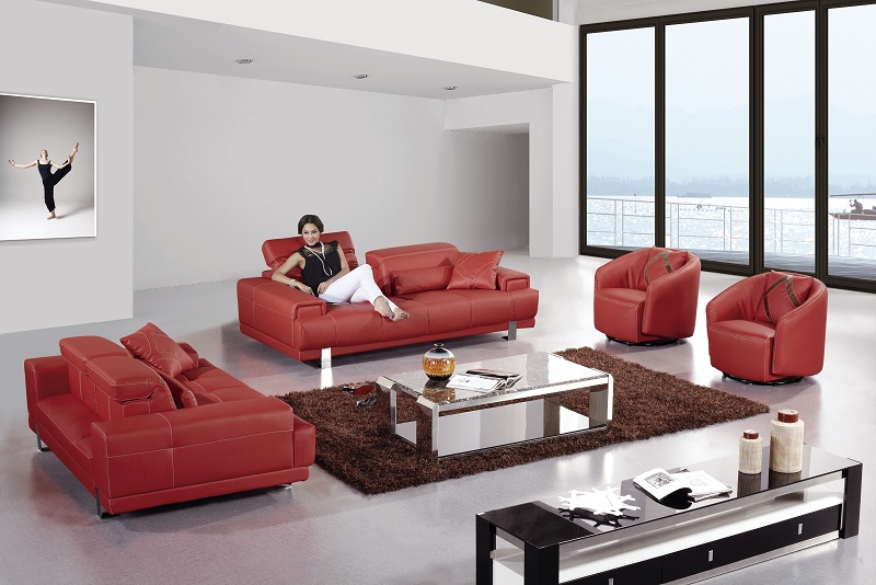 4pcs Red Leather Sofa Set Includes - Shop for Home Furniture, Decor, Outdoors more