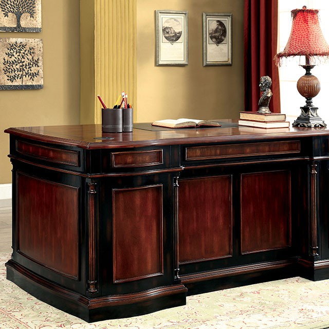 large dark wood desk - Google Search  Home office design, Traditional home  office, Office interior design