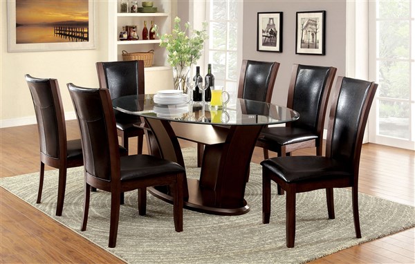 black oval glass dining table