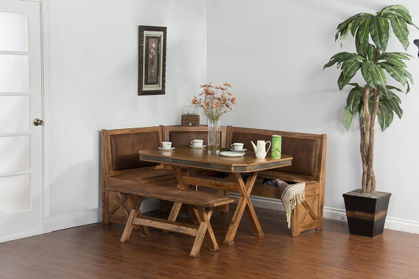 sedona breakfast nook set with side bench