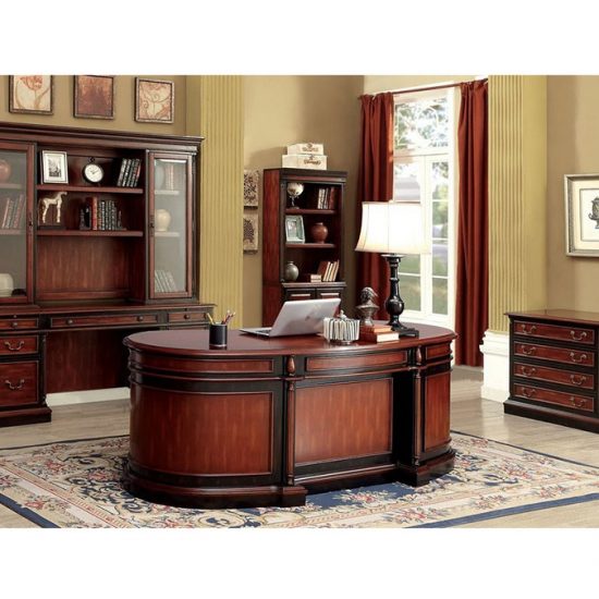 Strandburg Cherry/Black Oval Office Desk - Shop for Affordable Home ...