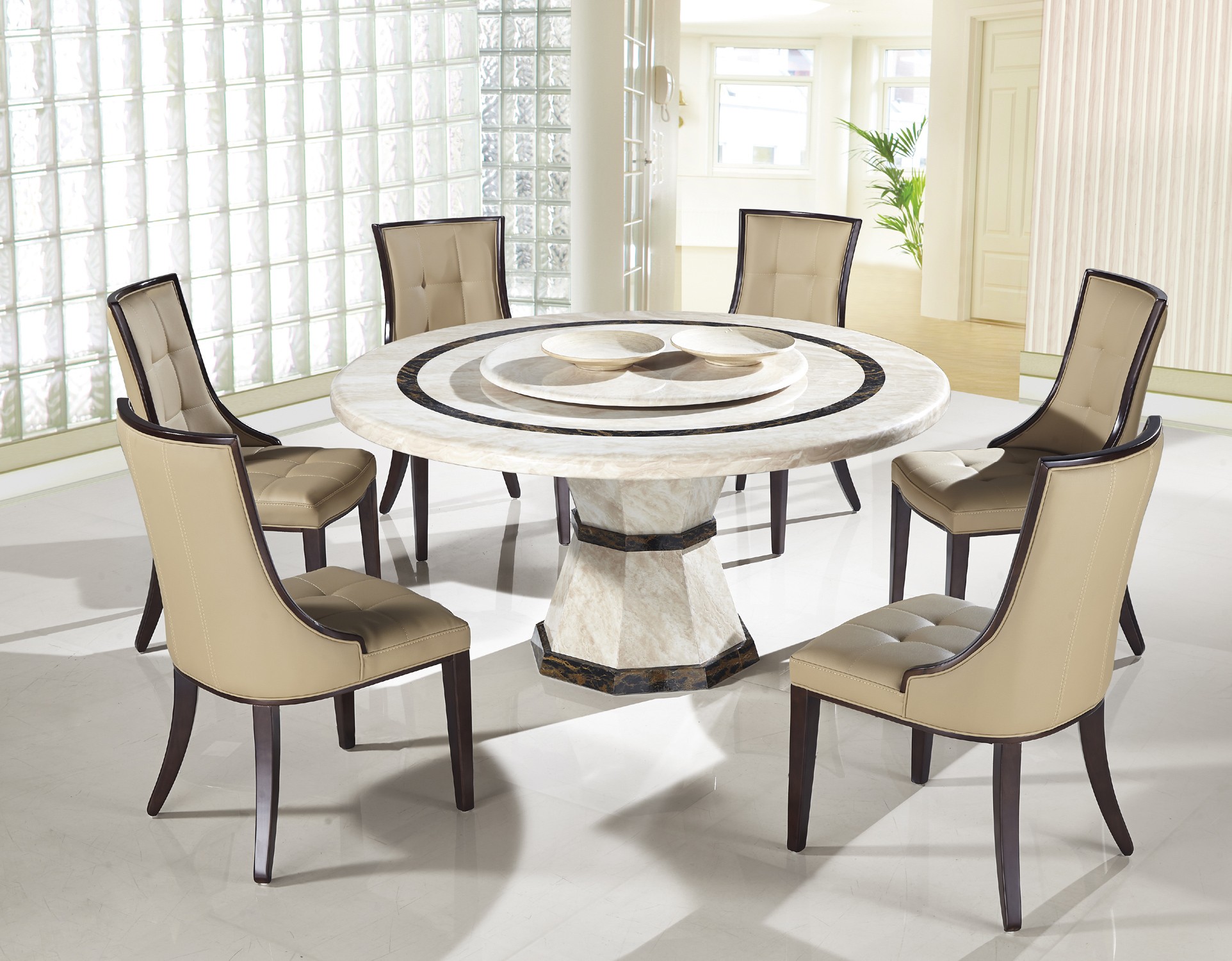 modern round dining room set