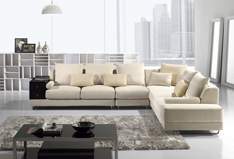 Modern Cream Fabric Sectional Sofa - Shop for Affordable Home Furniture ...