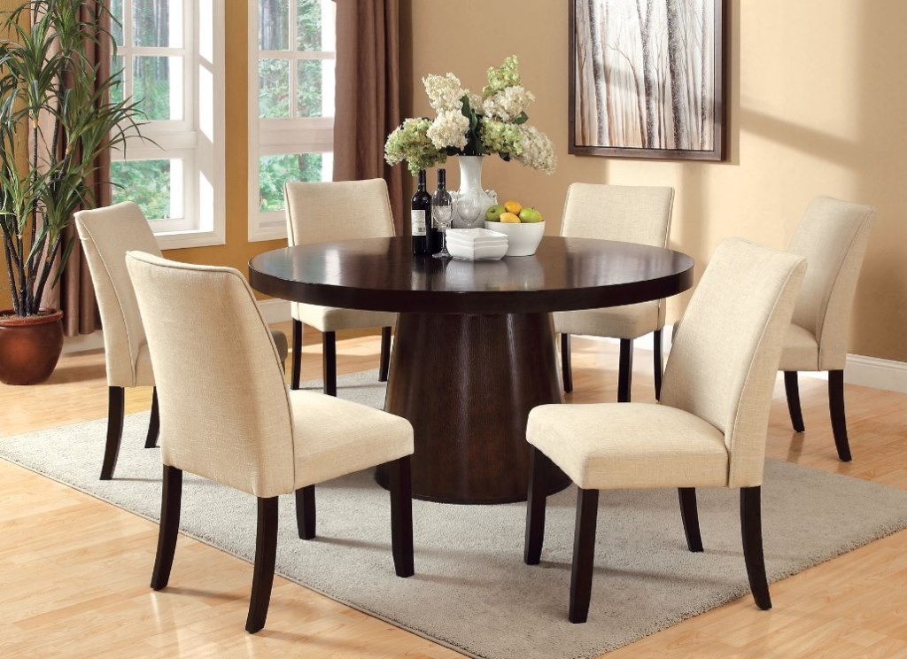 contemporary round dining room table